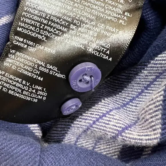 The North Face Men Arroyo Flannel Shirt XL Cotton Blue Stripe Heavy Duty Button - Picture 5 of 10